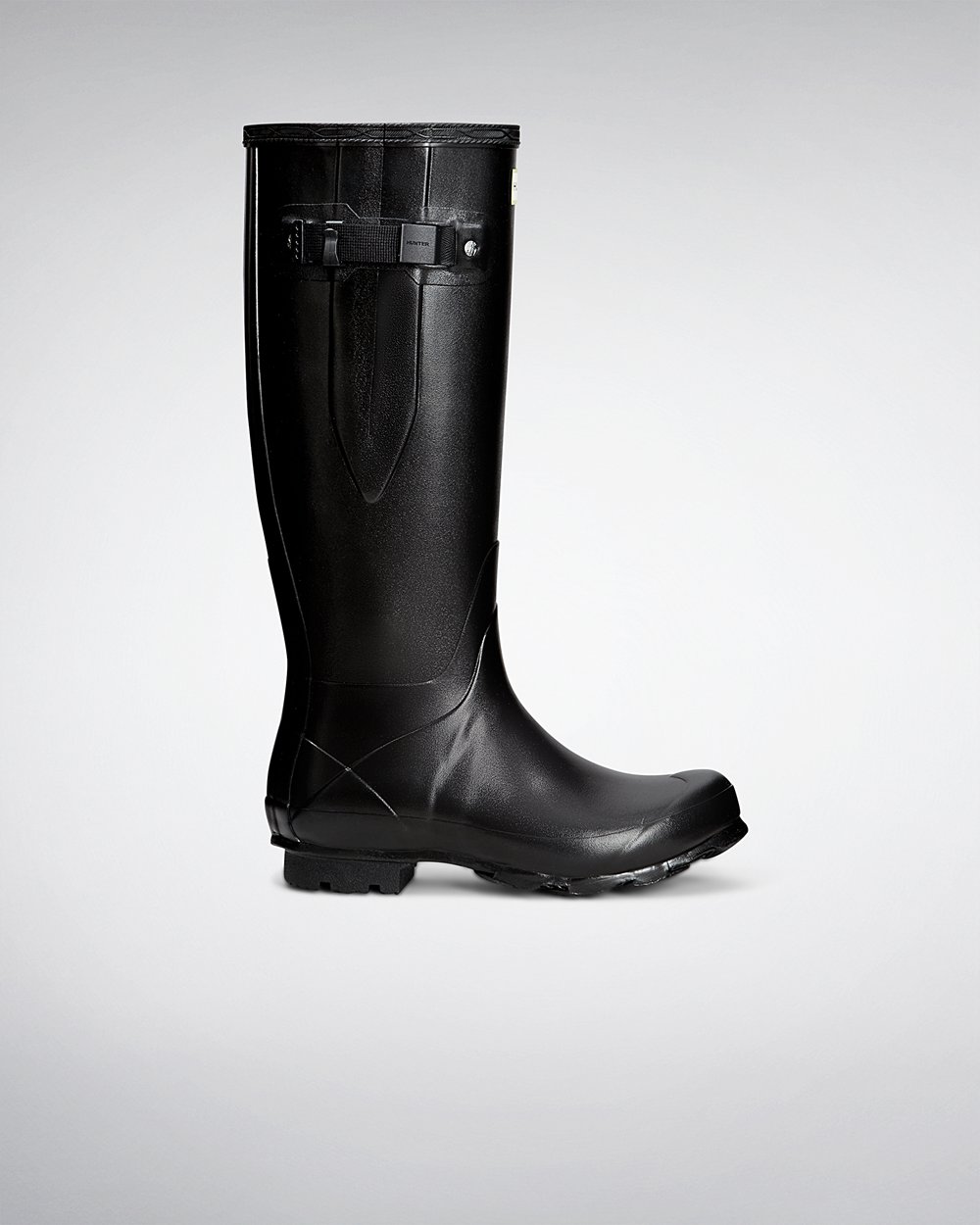 Womens Hunter Norris Field Side Adjustable - Tall Rain Boots Black - 8245-FJVKW